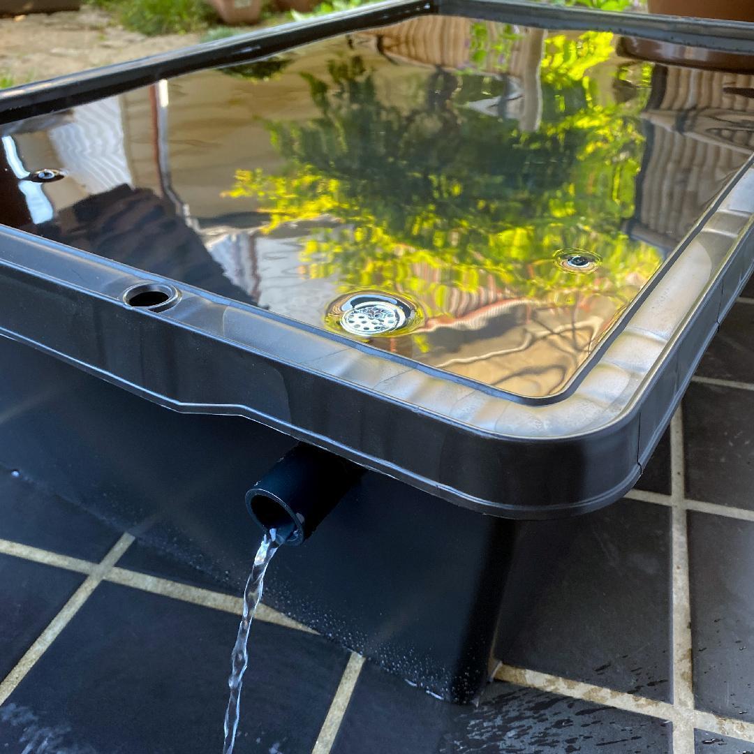 【新仕様】メダカ飼育ケース80L黒x2個 トロ舟 オーバーフロー付 金魚飼育容器