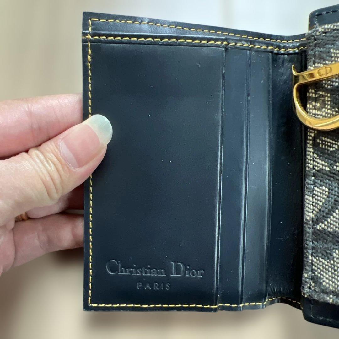 Dior モノグラム 三つ折り財布 ネイビー
