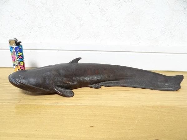 希少 アンティーク 杜六 ナマズ ブロンズ オブジェ 料亭 お店 縁起物 金運