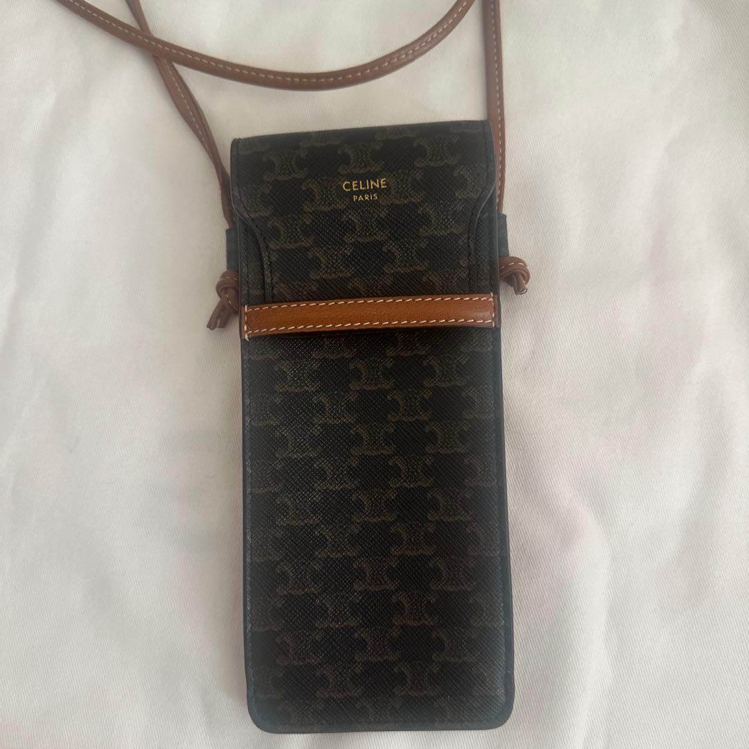 CELINE ダークブラウンショルダーバッグ