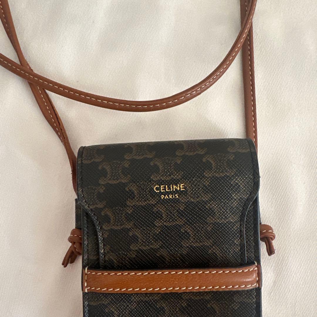 CELINE ダークブラウンショルダーバッグ