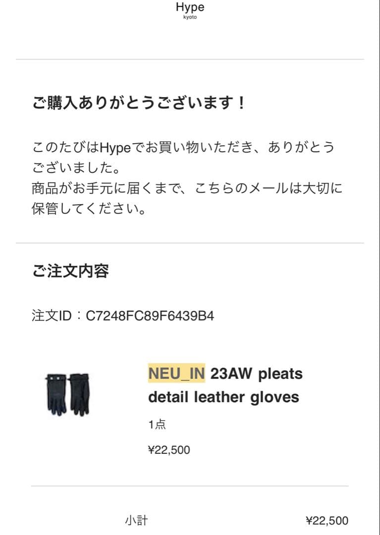 小物 NEU_IN 23AW pleats detail leather gloves