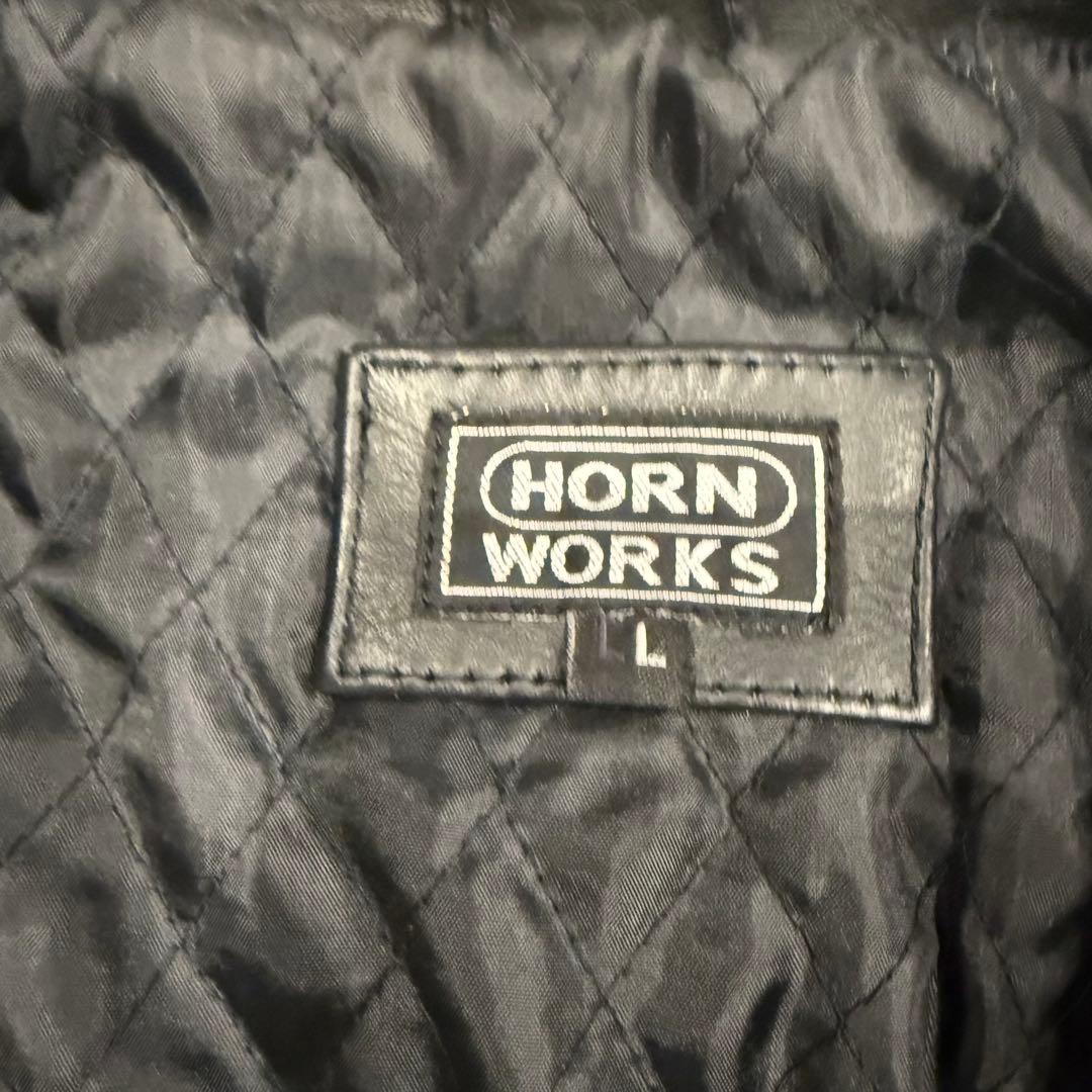 【美品】タグ付き HORN WORKS シングル ライダース ジャケット L