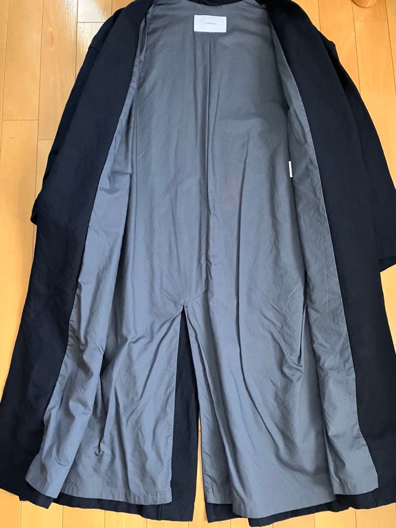 フレームワーク　綿麻ポプリンコート　ネイビー　フリー　美品