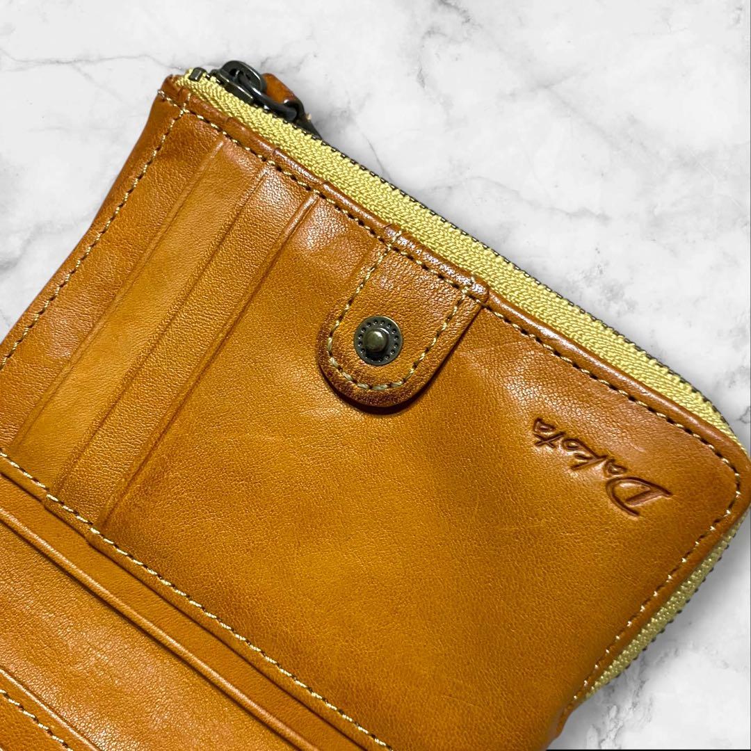 Dakota ダコタ イタリアレザー 二つ折財布 ガマ口 茶色 ブラウン