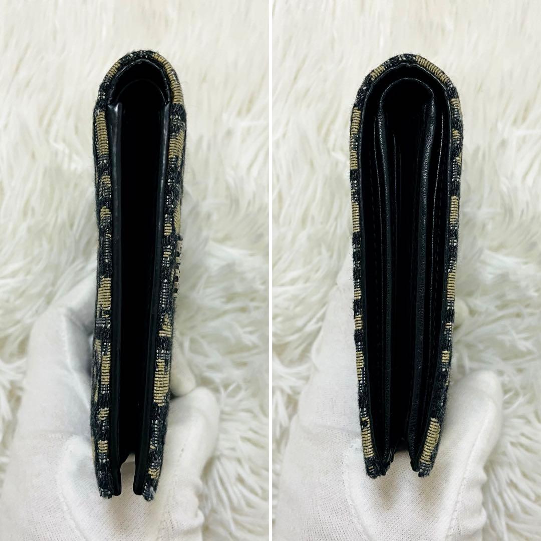 極美✨付属完備✨ディオール 二つ折り財布 オブリーク サドル レザー