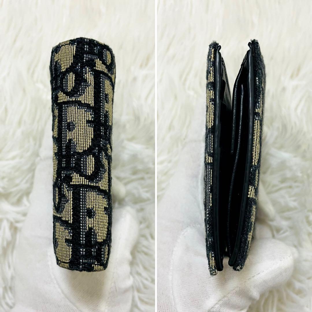 極美✨付属完備✨ディオール 二つ折り財布 オブリーク サドル レザー