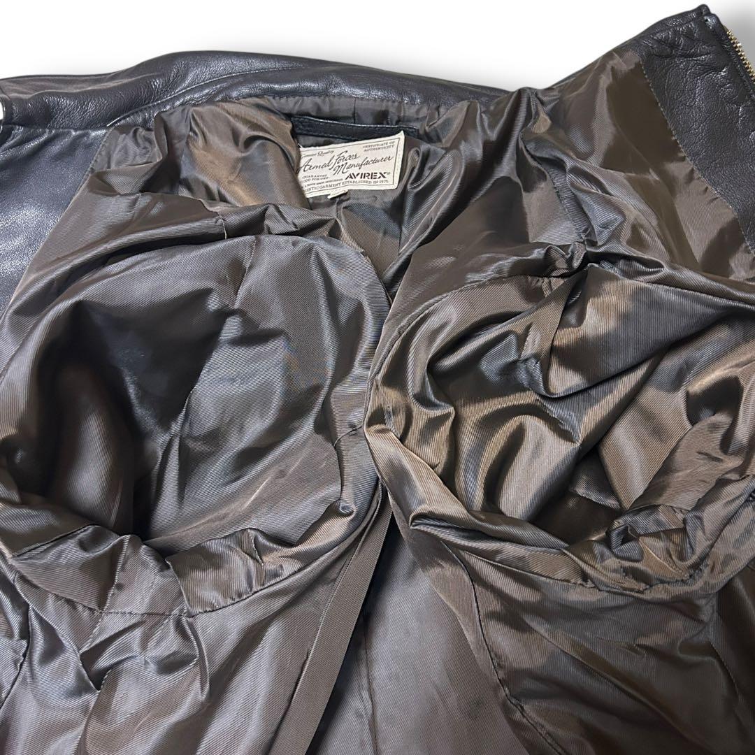 【新品未使用タグ付✨】AVILEX レザー　ライダース　4L やぎ革　黒　極美品