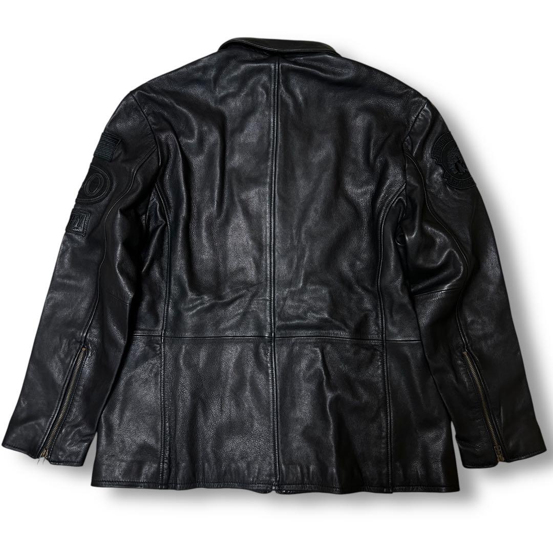 【新品未使用タグ付✨】AVILEX レザー　ライダース　4L やぎ革　黒　極美品