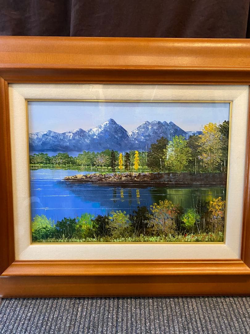 太田孝　信州風景画 油彩額縁