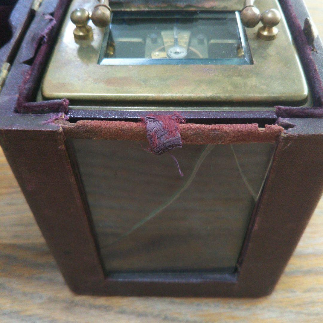 ジャンク品  アンティーク     置時計   ヒビ割れあり フランス製