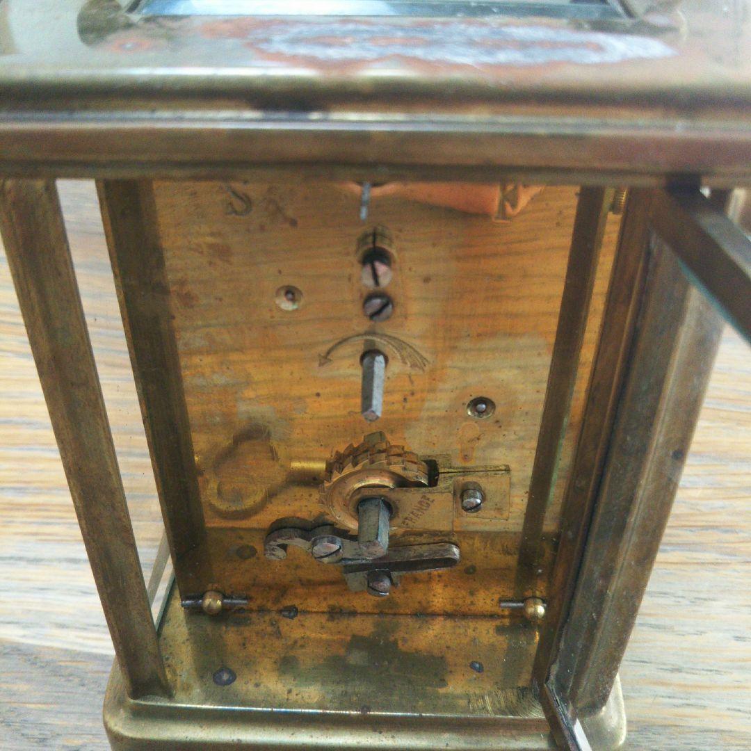 ジャンク品  アンティーク     置時計   ヒビ割れあり フランス製