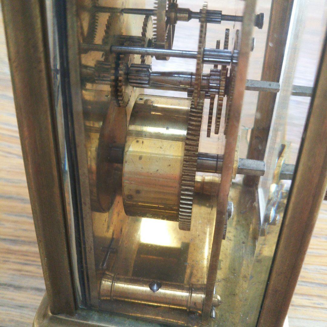 ジャンク品  アンティーク     置時計   ヒビ割れあり フランス製