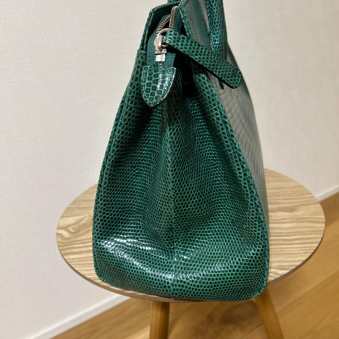 リザード　バッグ　緑