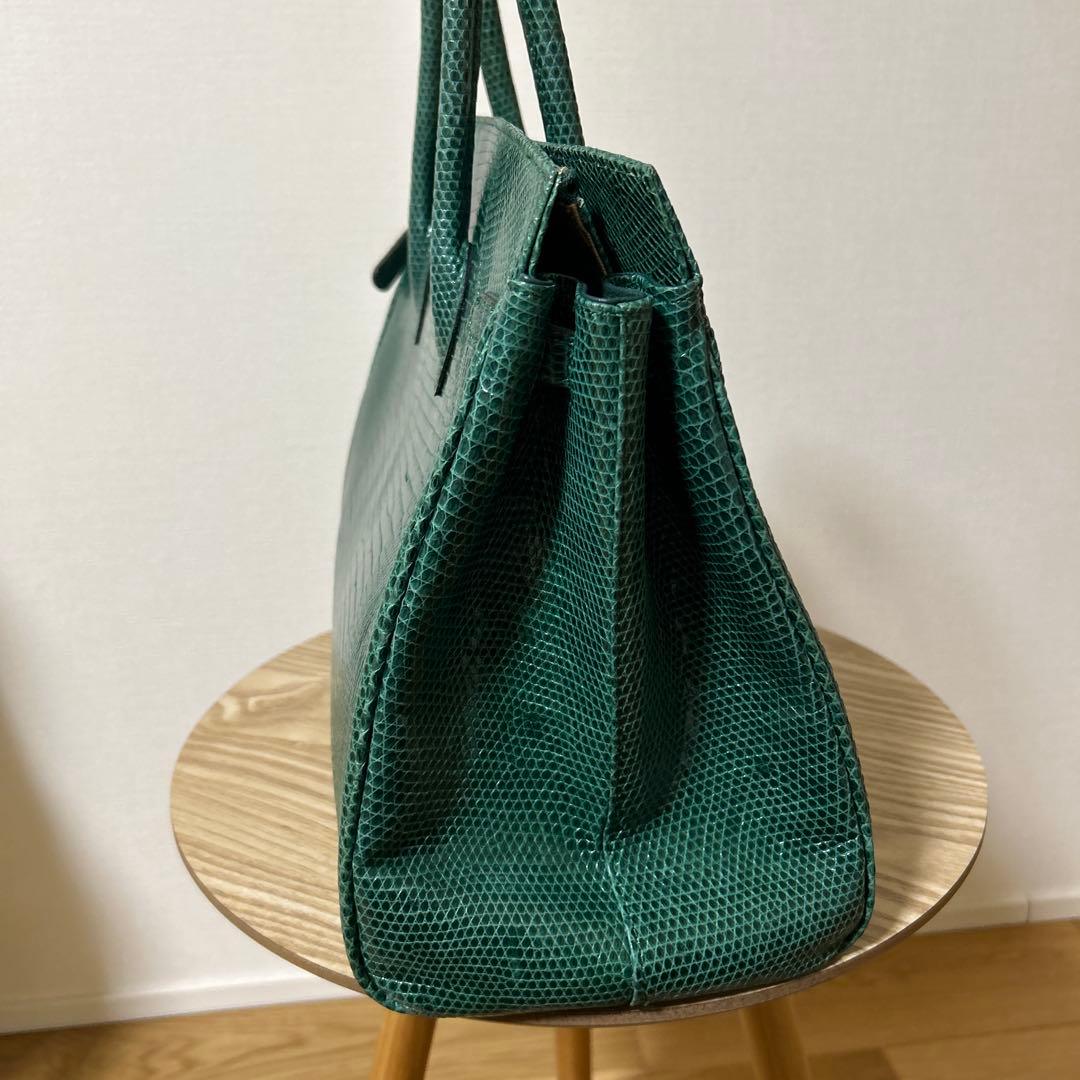 リザード　バッグ　緑