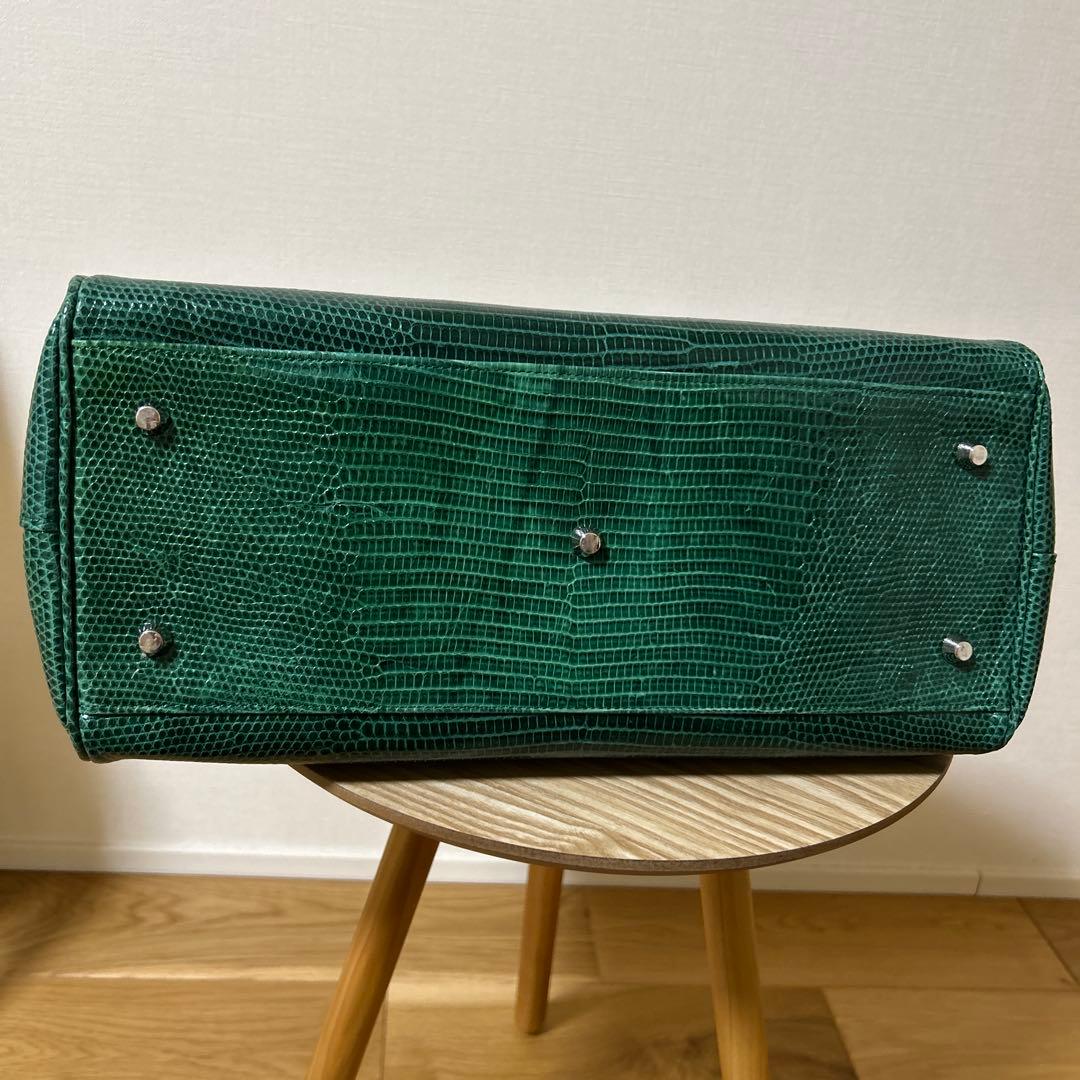 リザード　バッグ　緑