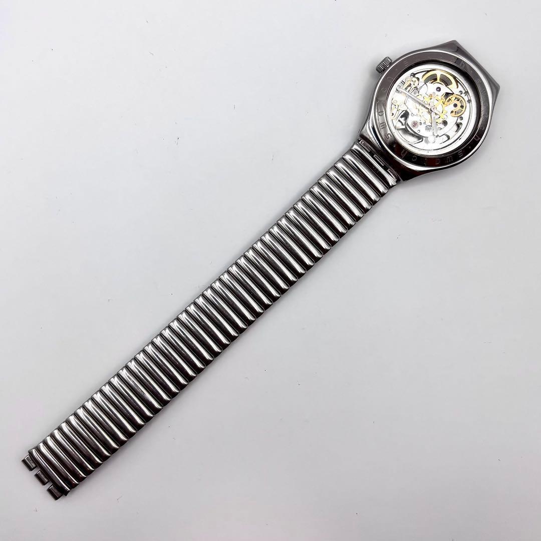 スウォッチ アイロニー 自動巻き スケルトン メンズ腕時計 稼動品