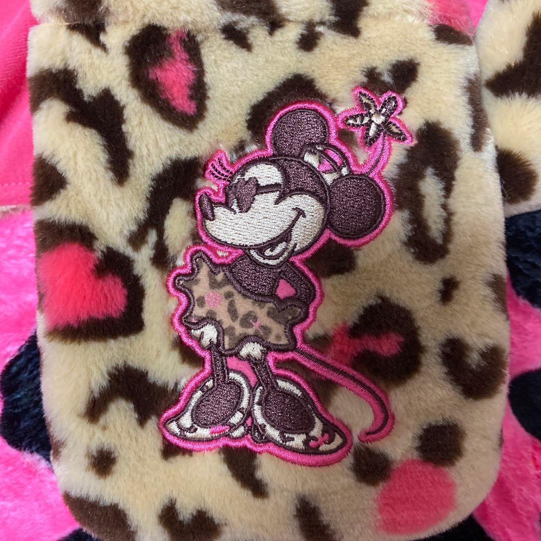 ♡ 美品 ディズニー ミニー ヒョウ柄 マフラーキャップ ♡