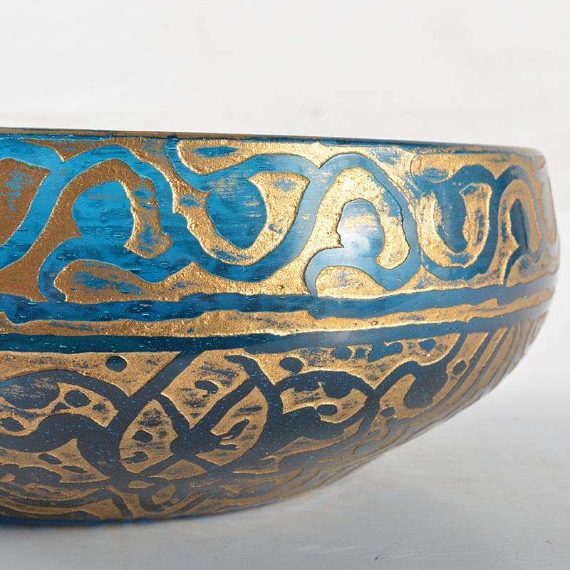 アンティーク　ガラス工芸　金彩　フィンガーボウル　V　R7253