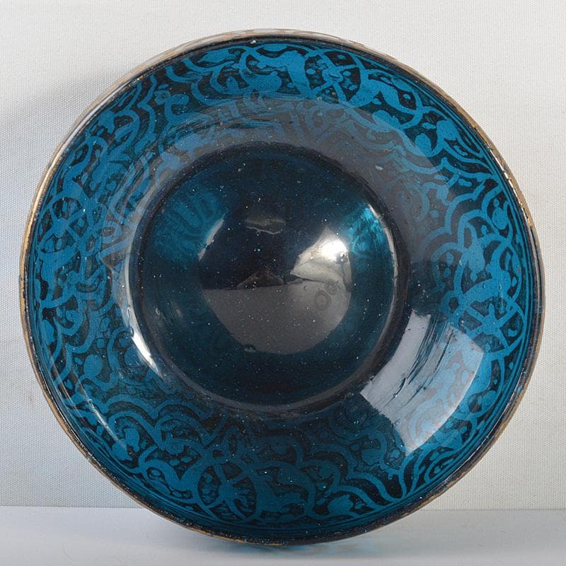 アンティーク　ガラス工芸　金彩　フィンガーボウル　V　R7253