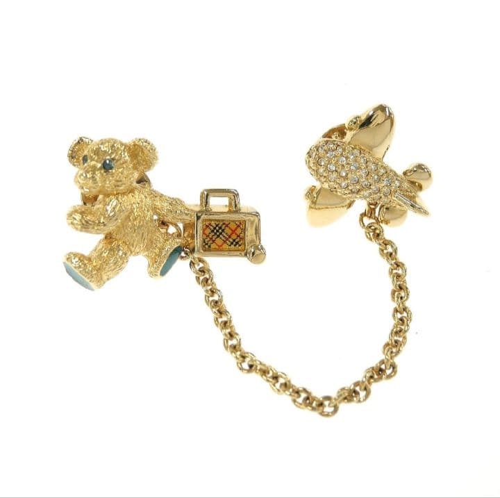 希少Burberrys　バーバリー　くま　ベア　飛行機　ピンバッジ　JAL