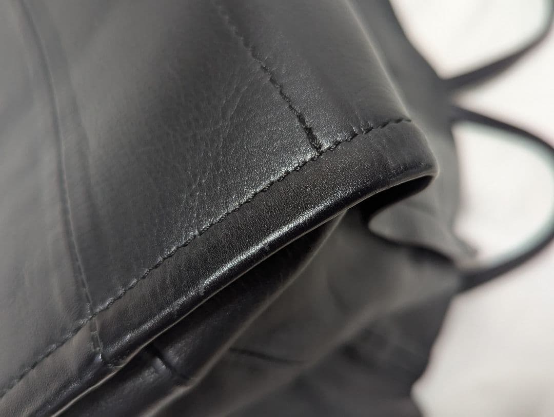 美品 イアパピヨネ 2way ショルダーバッグ ゾウ レザー ブラック