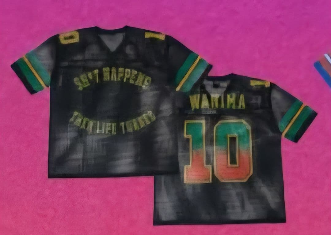 WANIMA フットボールシャツ メッシュ ブラック