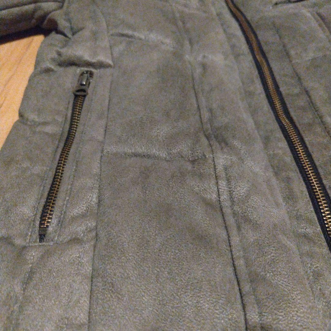 トルネードマート　フェイクレザーシングルライダースジャケット　ダブルジップ