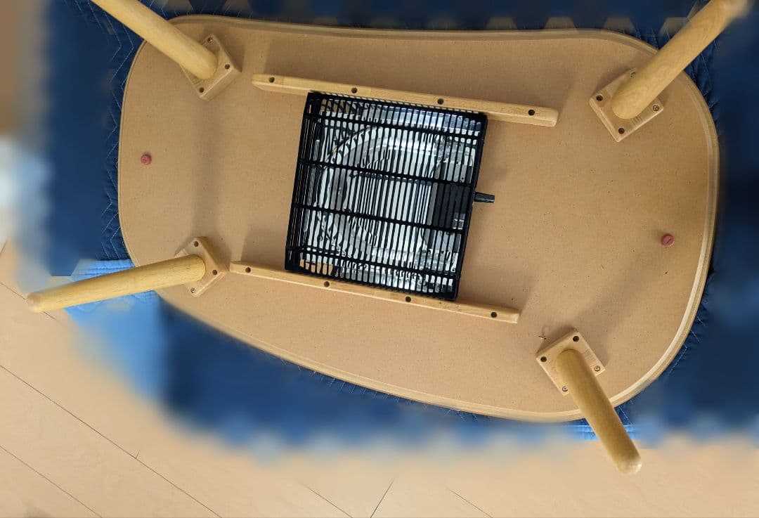 60025　こたつテーブル ビーン型 105×65 cm ナチュラル