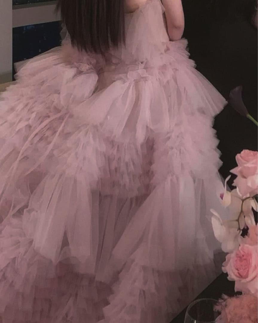 【みゆ】薄ピンクのカラードレス（パニエセット）/フォトウエディング