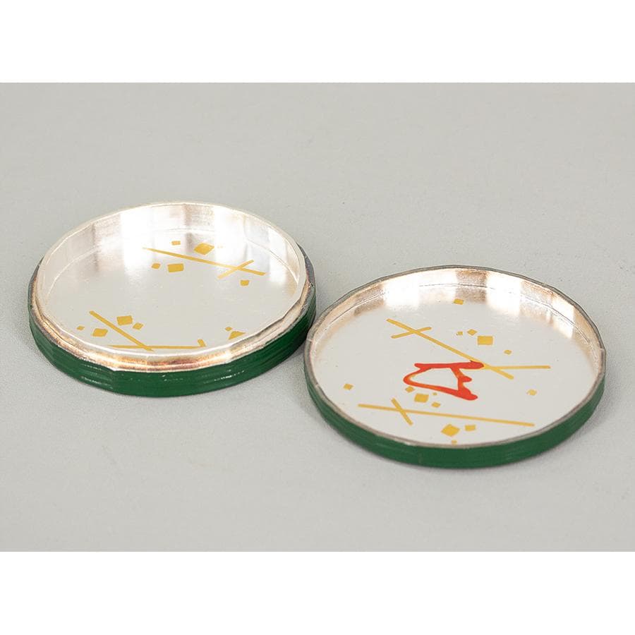 岡本漆専堂 漆園 而妙斎 書付 花押 青漆 折溜 香合 共箱 茶道具