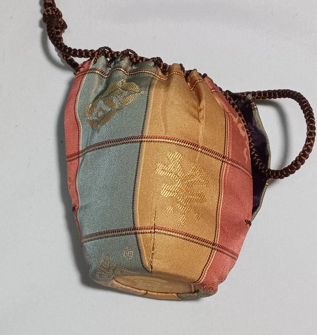 茶道具　丹波立杭焼　信水窯　市野信水作　丹波尻張茶入　宝尽間道仕覆付　美品！！