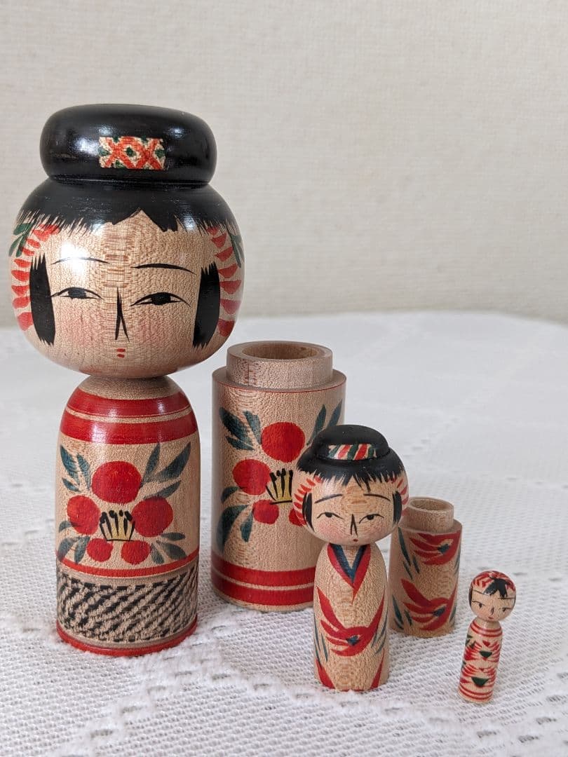 伝統こけし　小笠原義雄工人　子、孫持ちこけし