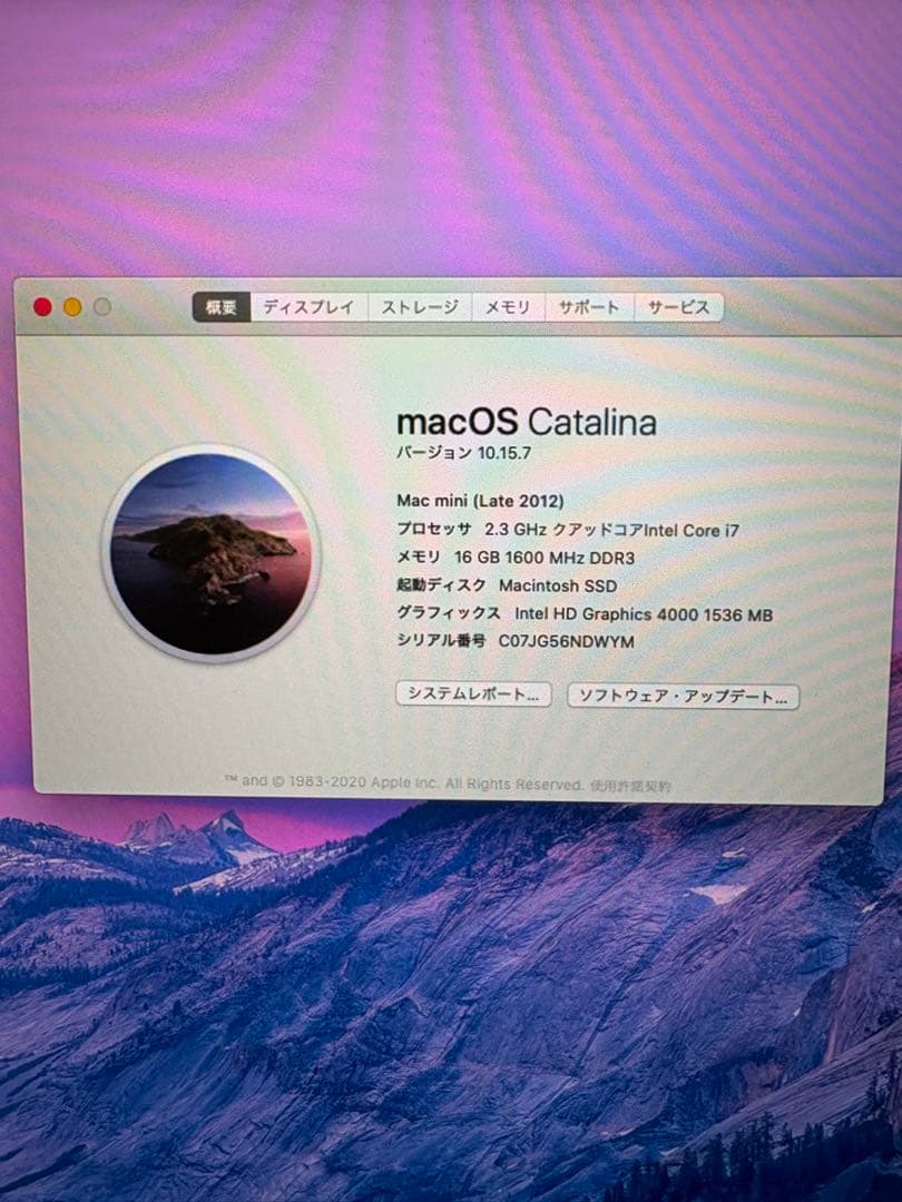 Macデスクトップ Mac mini late 2012 i7 16G/SSD 512G/HDD1T