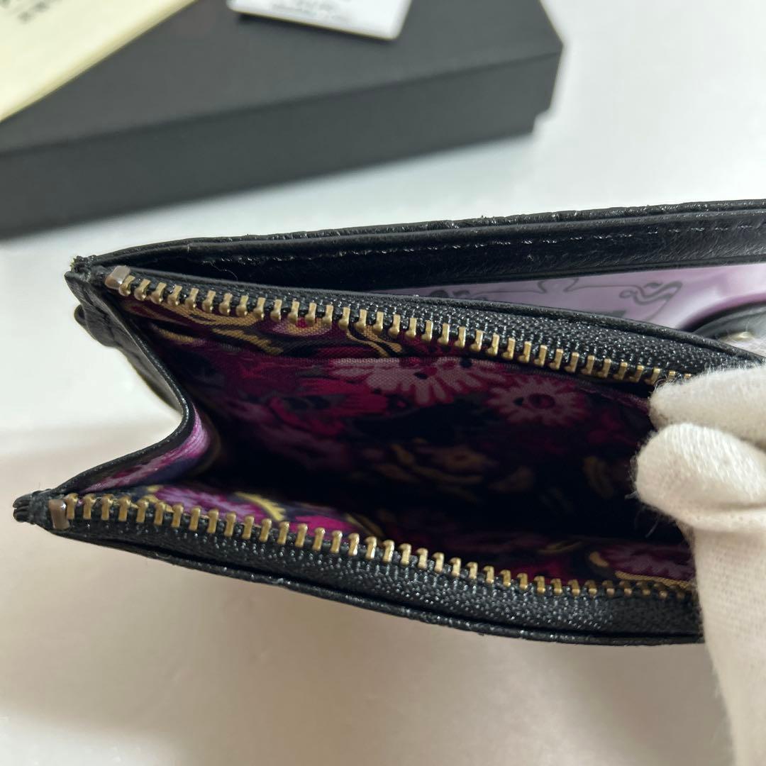 未使用 ANNA SUI ヴィンテージローズ 小銭入れ パスケース 黒
