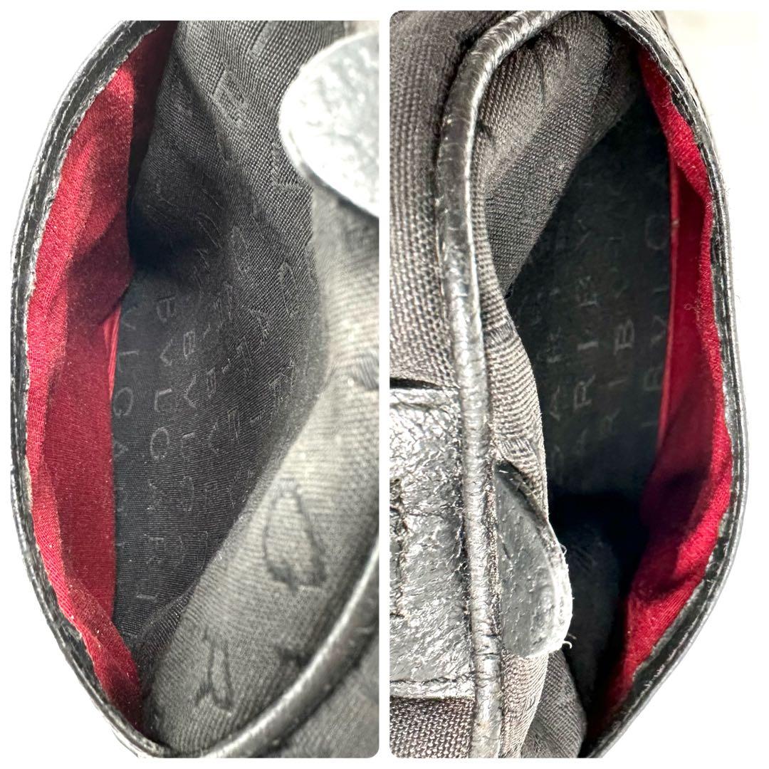 ブルガリ ロゴマニア ビーゼロワン ミニボストンバッグ キャンバス レザー 黒