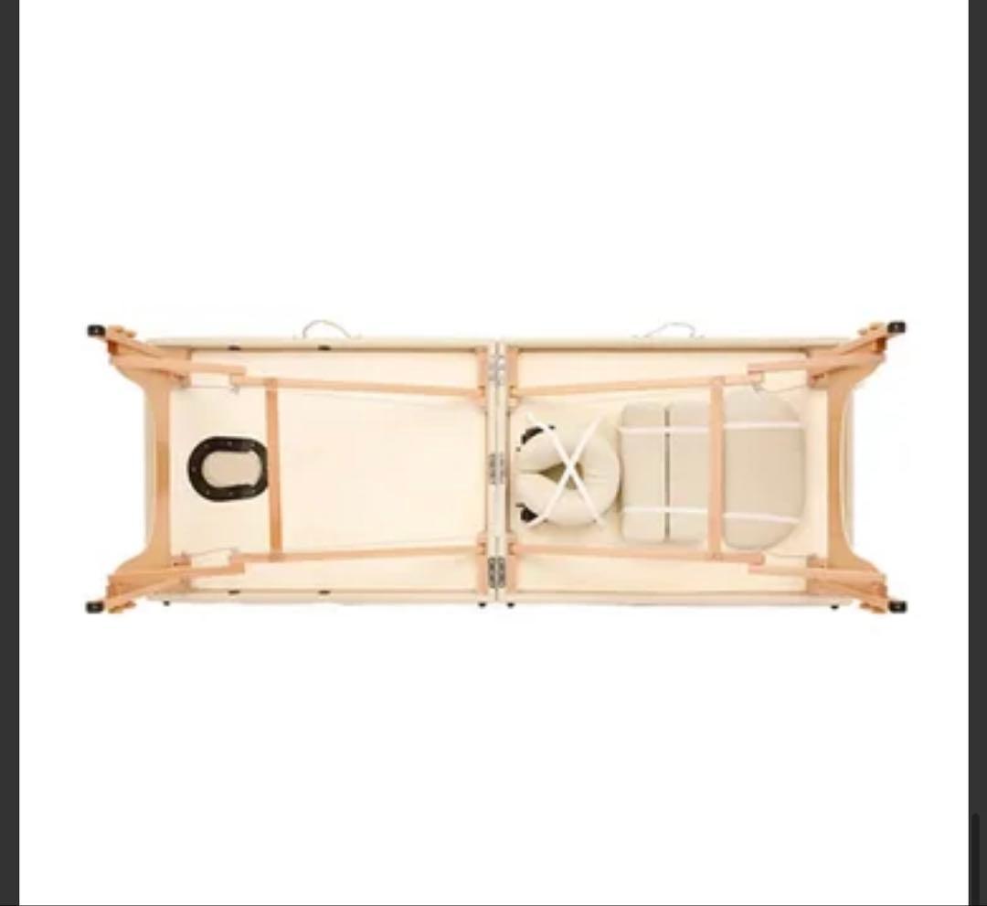 低反発 木製 折りたたみ マッサージベッド&大判タオル2枚