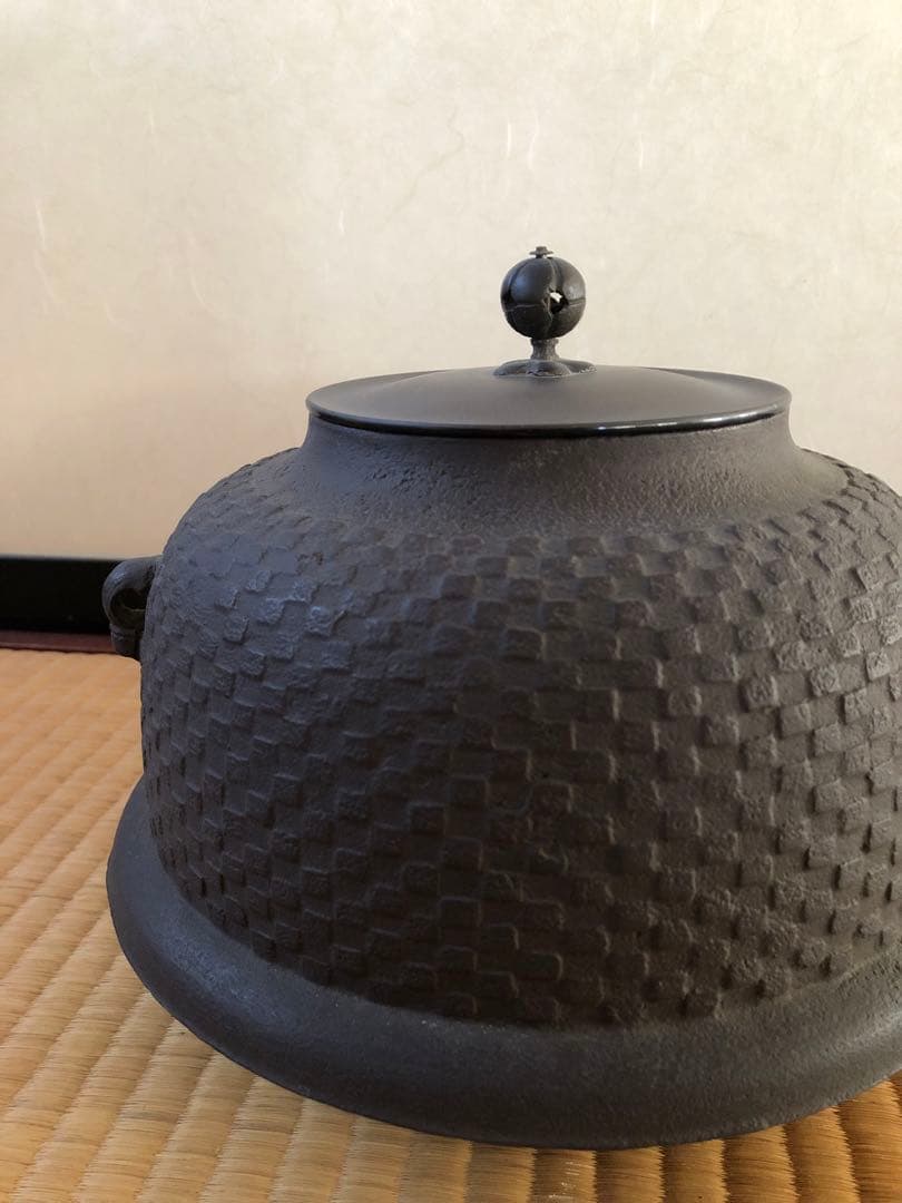 真形釜　初代　畠春斎氏作　共箱入