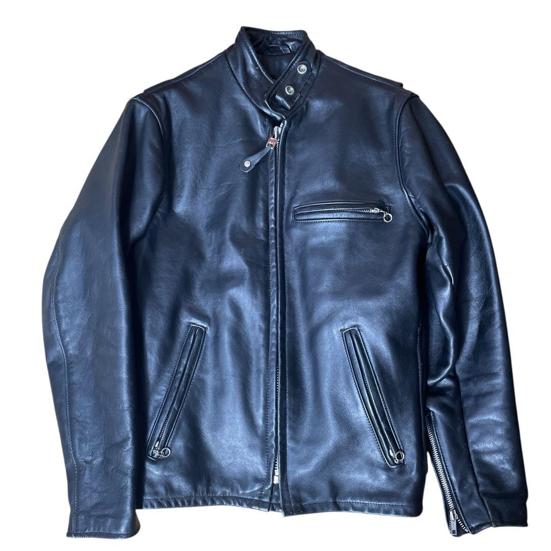 【美品】Schott シングルライダース 極厚革 ライナー付 人気モデル 641