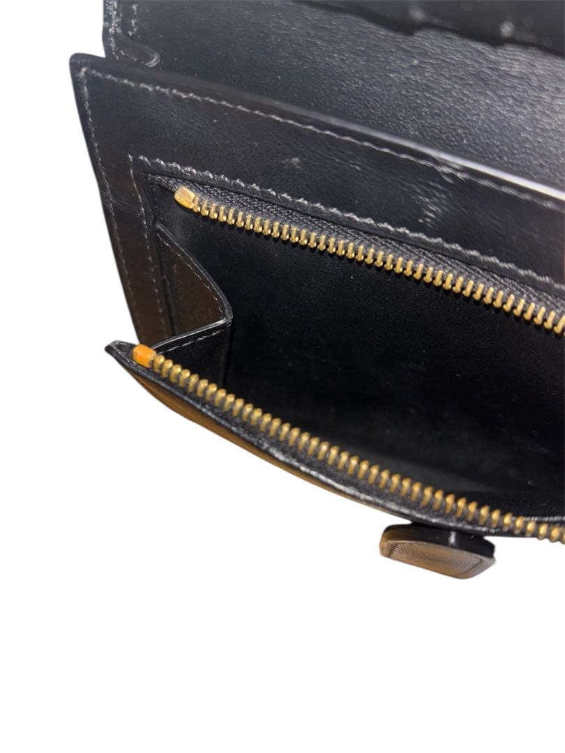 [美品]CELINE 二つ折り財布 ミディアム ストラップ ウォレット ブラック