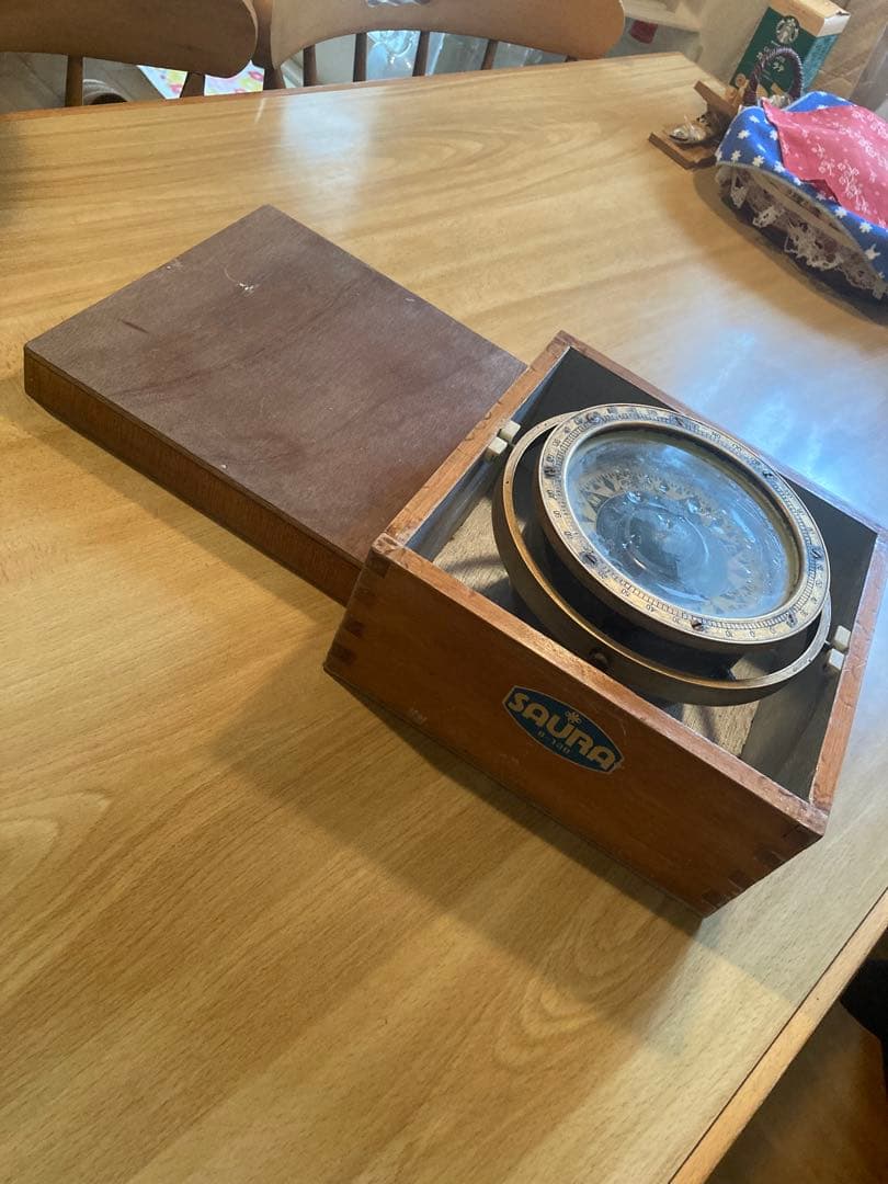 お値下げ　超貴重！船舶用コンパス 木製ケース