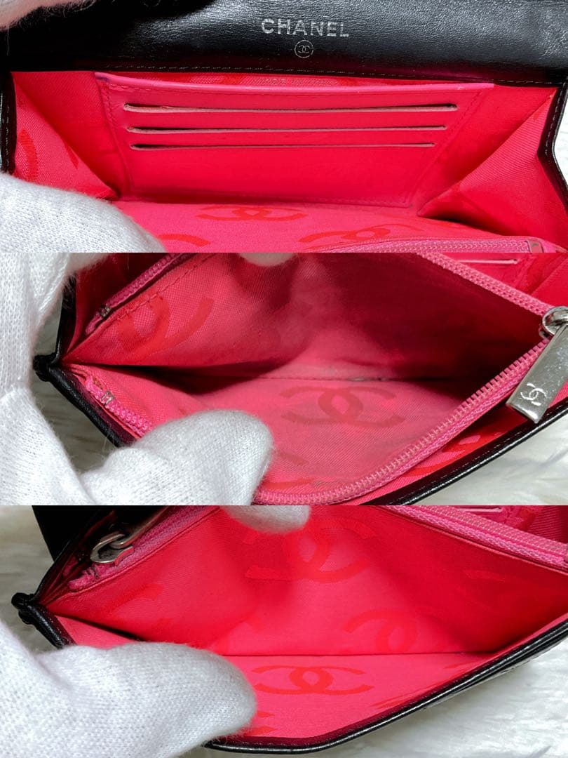 ♡希少♡CHANEL 二つ折り財布 カンボンライン マトラッセ ココマーク 黒