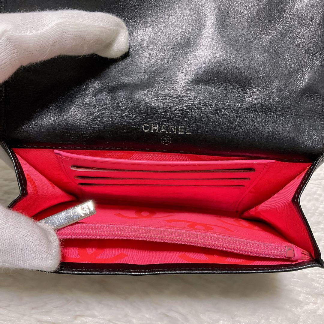♡希少♡CHANEL 二つ折り財布 カンボンライン マトラッセ ココマーク 黒