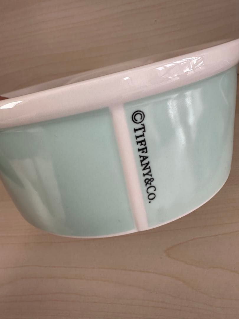 ティファニー ドッグ ボウル ボーンチャイナ フードボウル 餌入れ ラージ 美品