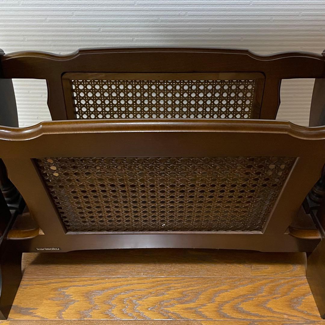 美品　オールドカリモク　サイドテーブル　マガジンラック付き　コロニアル