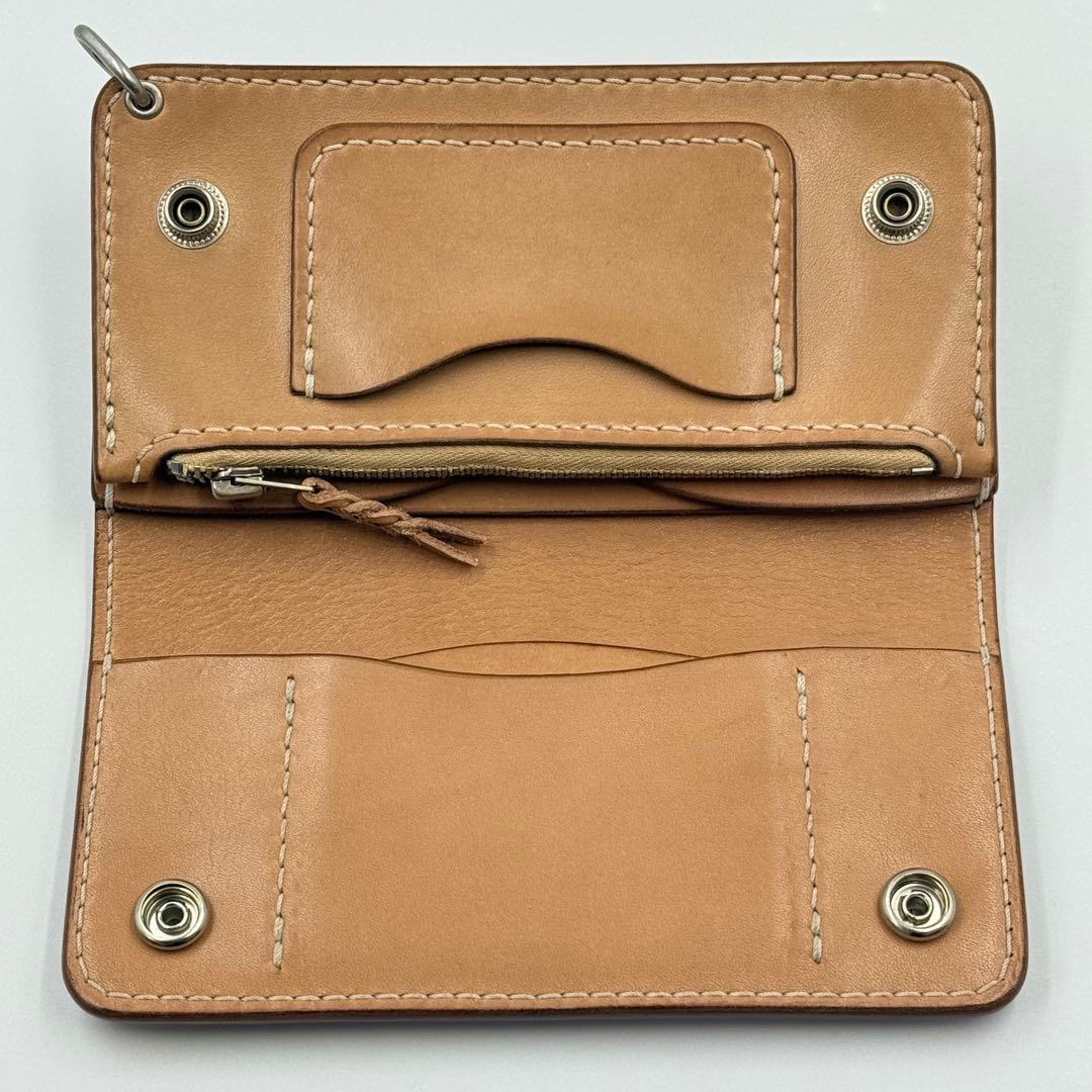 トラッカーウォレット(ナチュラル) サドルレザー　タロンジッパー　真鍮ニッケル