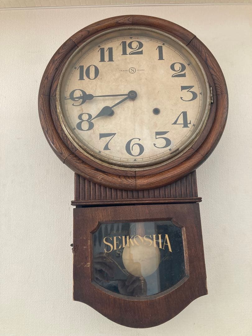 昭和レトロ　精工舎　ゼンマイ式振り子時計 ボンボン時計　稼働品⑤