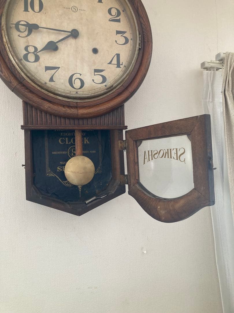 昭和レトロ　精工舎　ゼンマイ式振り子時計 ボンボン時計　稼働品⑤