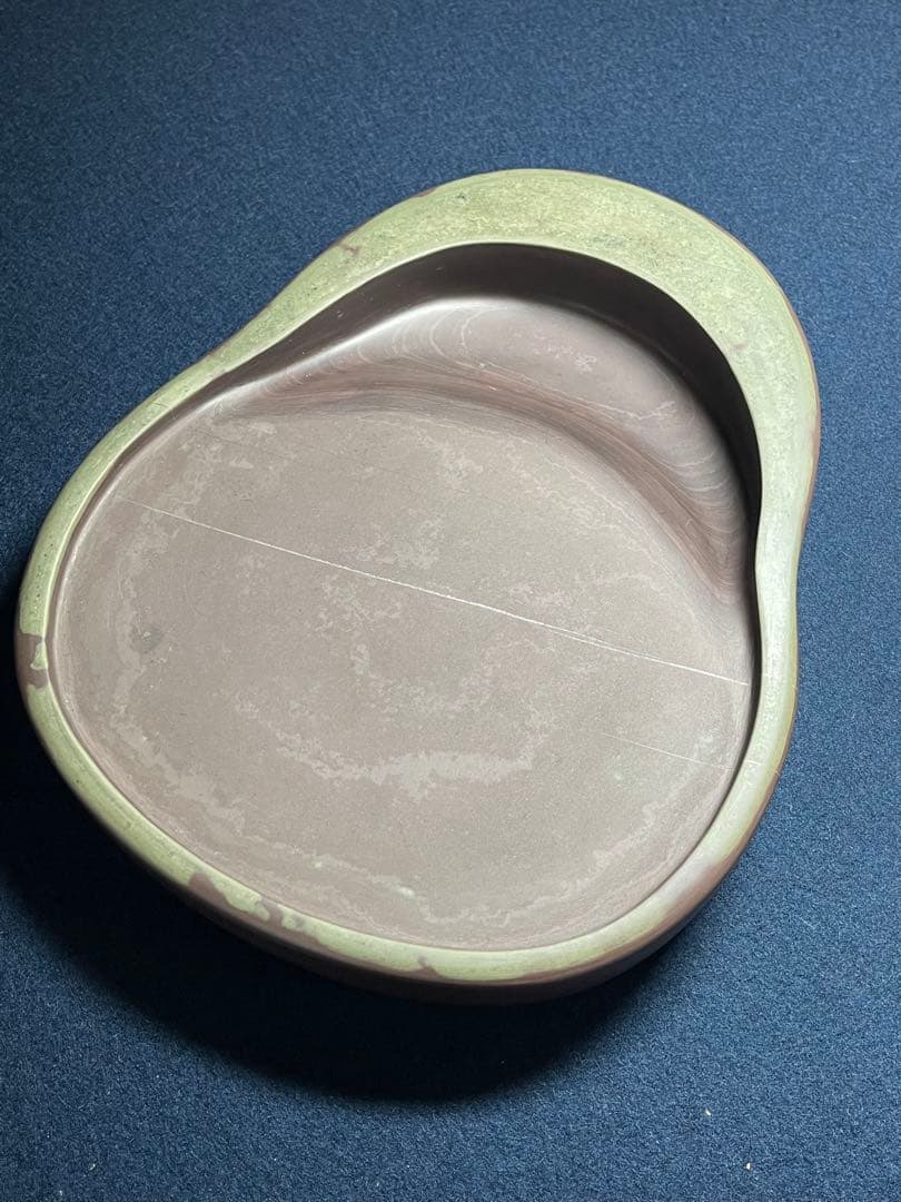 【墨研】朝鮮鴨緑江石◆渭原端渓硯 変形楕円硯◆朝鮮銘石◆書道具 文房四宝 貴重硯