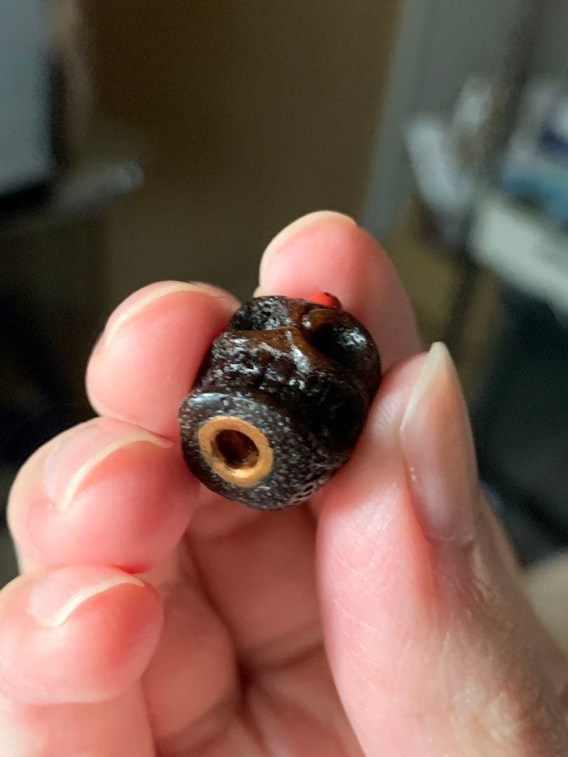 呪物　カパラ　チベット　カパーラ　頭蓋骨　数珠　根付　クマントーン　プラクルアン